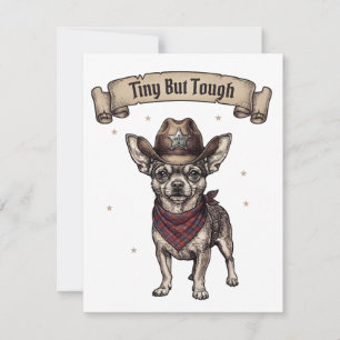Cartons Réponse chihuahua, tout petit mais coriace, chien cowboy,