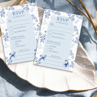 Chinoiserie Blue Floral Mariage Arc Entree et