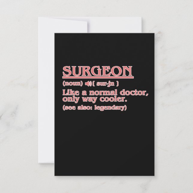Cartons Réponse Chirurgie Définition Chirurgie Docteur Médicale Ne (Devant)