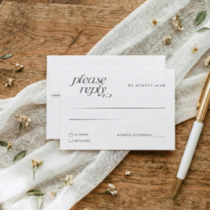 Cartons Réponse Choix de repas de mariage moderne et élégant simpl