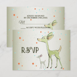 Cartons Réponse Christmas Party Green Deers Holidays Cute