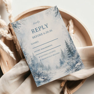 Cartons Réponse Chute de neige brumeuse le long du bleu