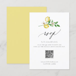 Cartons Réponse Citron botanique et Mariage de verdure Code QR