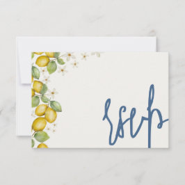 Cartons Réponse Citrons modernes Mariage bleu et jaune