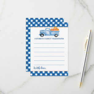 Cartons Réponse Citrouille Blue Truck Baby shower Famille Traditio