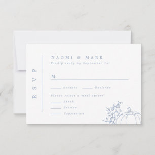 Cartons Réponse Citrouille Vines Monogramme Mariage