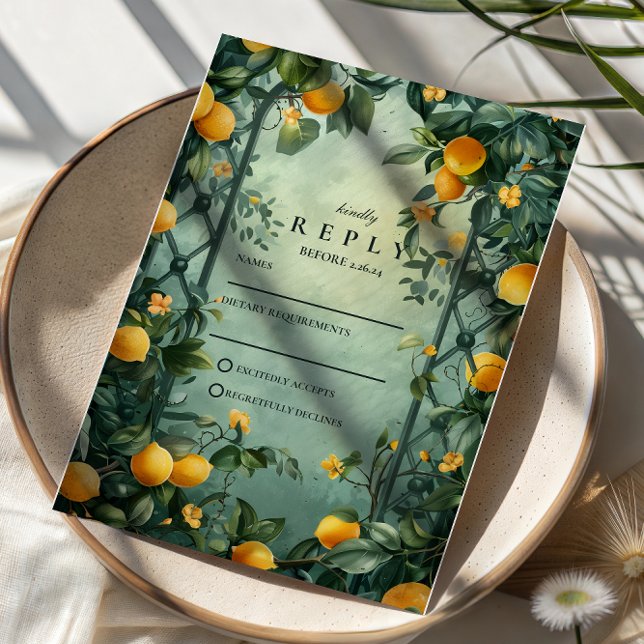 Cartons Réponse Citrus Garden Botanical Wedding (Créateur téléchargé)
