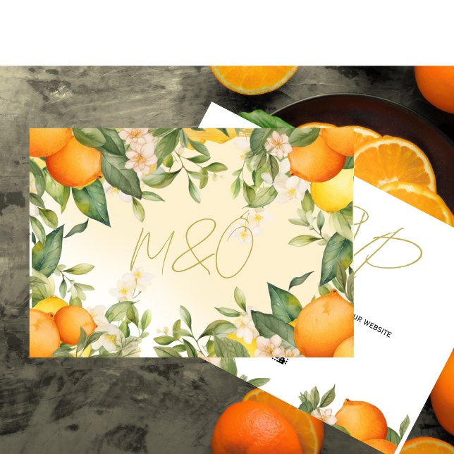 Cartons Réponse Citrus Lemons Oranges Botanique Mariage moderne (Créateur téléchargé)