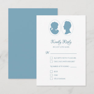 Cartons Réponse Classic Cameo Regency Mariage bleu