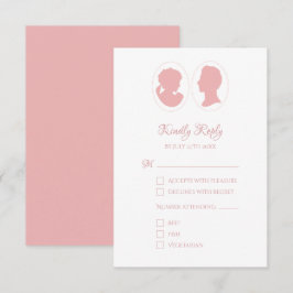 Cartons Réponse Classic Cameo Regency Mariage rose