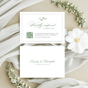 Cartons Réponse Classic Elegance Script mariage de verdure Code QR