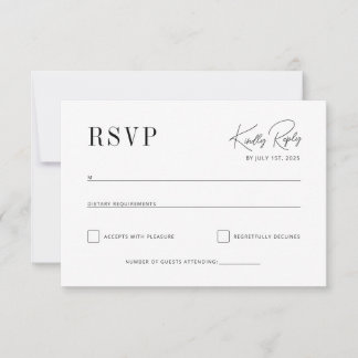 Cartons Réponse Classic élégant RSVP, belle police laconique