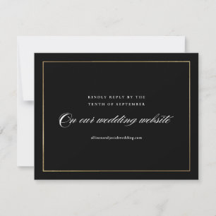 Cartons Réponse Classic Elegant Script Gold Mariage Website