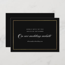 Cartons Réponse Classic Elegant Script Gold Mariage Website