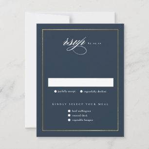 Cartons Réponse Classic Elegant Script Mariage or
