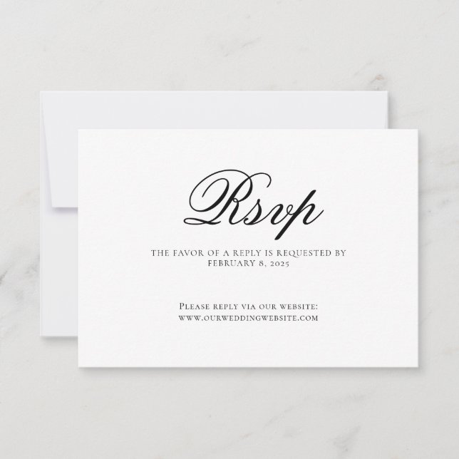 Cartons Réponse Classic Elegant Script Wedding (Devant)