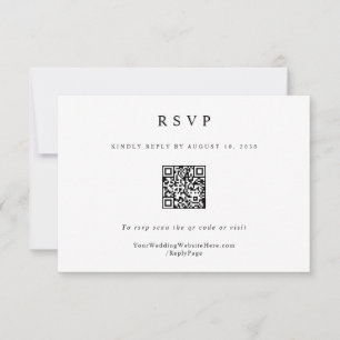 Cartons Réponse Classic Simple élégant Mariage moderne QR Code