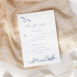Cartons Réponse Coastal Chic Blue Meal Options Wedding