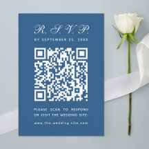Code QR bleu classique Mariage de calligraphie sim