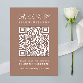 Cartons Réponse Code QR Brown Terre Simple Mariage de calligraphie