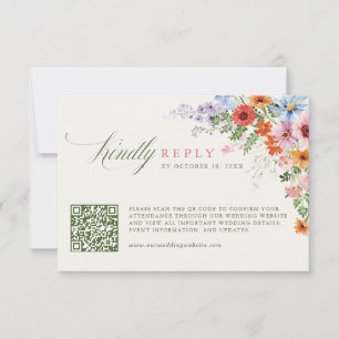 Cartons Réponse Code QR de jardin de printemps fleuri sauvage Mari