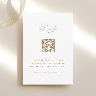 Cartons Réponse Code QR de mariage calligraphié stylé sable