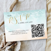 Code QR de mariage de destination de rivage de pla