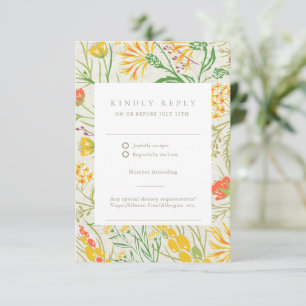 Cartons Réponse Code QR de mariage en plein air Prairie fleurie de