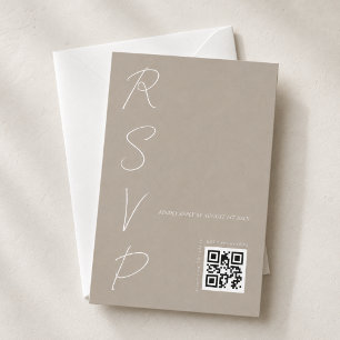 Cartons Réponse Code QR de mariage neutre moderne