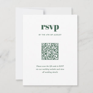 Cartons Réponse Code QR de mariage tendance vert moderne mélange a