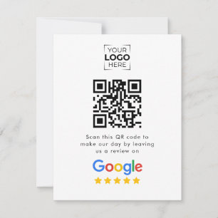 Cartons Réponse Code QR de révision de Google Avis sur l'entrepris