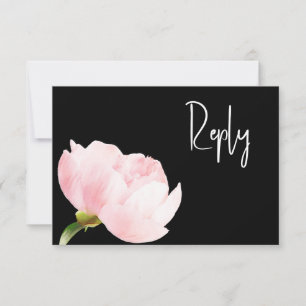 Cartons Réponse Code QR Élégant noir rose rose floral