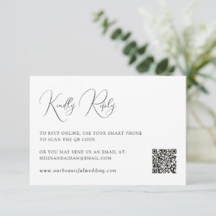 Cartons Réponse Code QR noir et blanc élégant pour mariage Old Mon