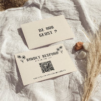 Code QR rétro main tiré Floral Quirky Mariage