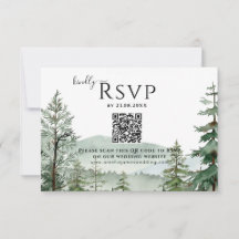 Code QR Rustic Mountain Forest Mariage
