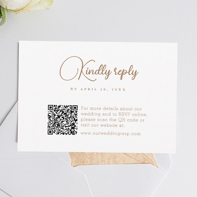 Cartons Réponse Code QR simple Mariage moderne (Simplify wedding RSVPs with our QR code feature, ensuring easy and hassle-free responses.)