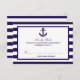 Cartons Réponse Collection de Mariages de la marine d'Ancres nauti (Devant / Derrière)