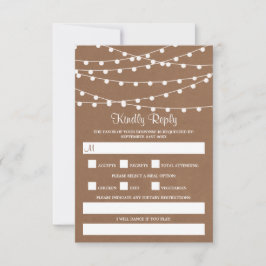 Cartons Réponse Collection de Mariages Rustic Kraft