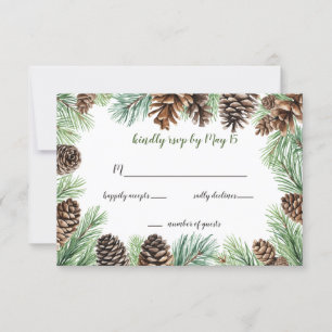 Cartons Réponse Conifer Rustique Feuille Mariage de cône de pin