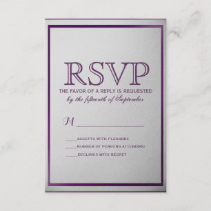 Cartons Réponse Contour Royal violet foncé sur dégradé gris