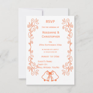 Cartons Réponse Coral Bells Scrollwork Design Mariage