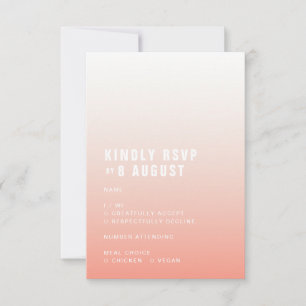 Cartons Réponse Coral Ombre Mariage minimaliste moderne rose pâl