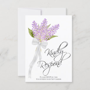 Cartons Réponse Correspondre À L'Aquarelle Lilacs Bouquet Mariage