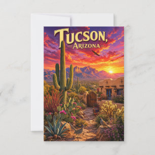 Cartons Réponse Coucher de soleil dans le désert de Tucson Arizona