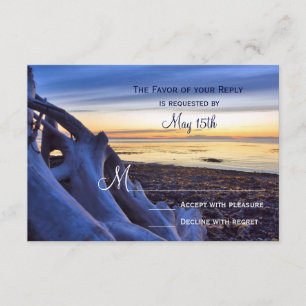 Cartons Réponse Coucher du soleil sur la plage Soirée de mariage C