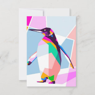 Cartons Réponse Couleur de pingouin géométrique Cadeau d'art