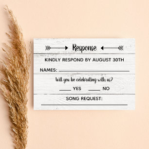 Cartons Réponse Country Love Western Rustic Response Card