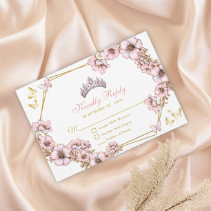 Cartons Réponse Couronne de papillon de Quinceañera à Tiara Doré R