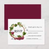 Couronne de vignes à l'aquarelle de mariage bordea