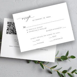 Cartons Réponse Courrier classique moderne ou mariage de code QR